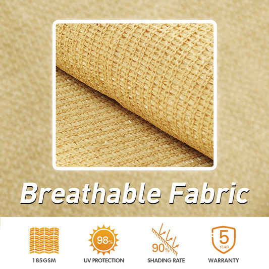 Cisvio Shade Sail Rectangle Curved Sun Shade Sail UV Block Breathable for Patio Garden Outdoor Backyard (We Make Custom Size)