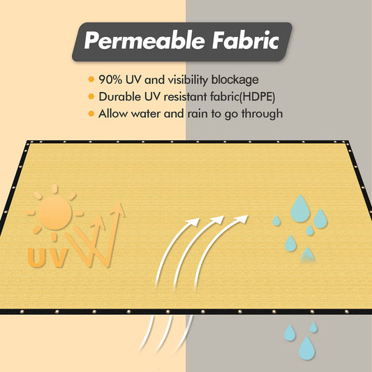 Privacy Screen Fence 96% Blockage Heavy Duty Protective Covering Mesh Fencing for Outdoor Patio Lawn Garden Balcony Sand