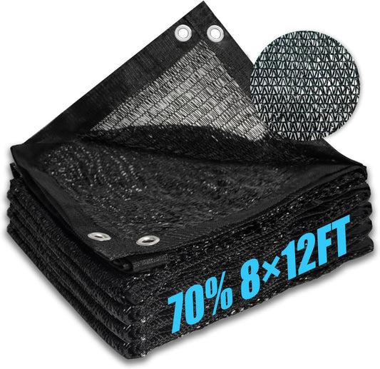 Cisvio 70% Black Shade Cloth, Resistant Garden Sun Shade Netting Durable Mesh Tarp with Reinforced Grommets for Greenhouse, Plant Cover, Barn Kennel