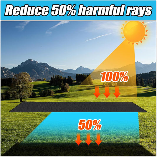 Cisvio 50% Black Shade Cloth, Resistant Garden Sun Shade Netting with Reinforced Grommets for Greenhouse, Plant Cover, Barn Kennel and Pergola Shade Cover