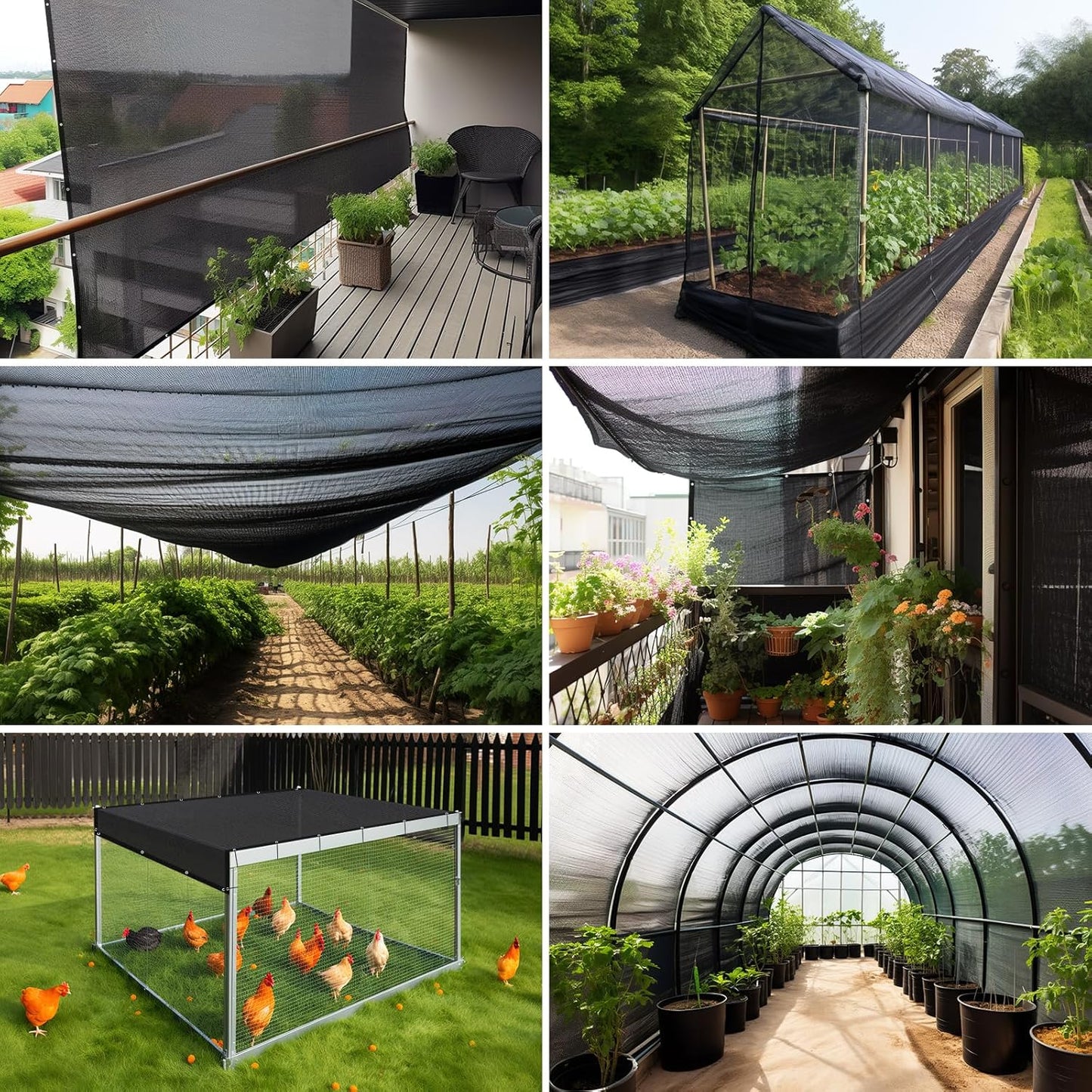 Cisvio 40% Black Shade Cloth, 12x6 FT Resistant Garden Sun Shade Netting with Reinforced Grommets for Greenhouse, Plant Cover, Barn Kennel and Pergola Shade Cover