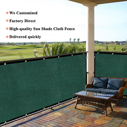 Custom Size Privacy Fence Screen 90% Blockage Fence Cover Windscreen Heavy Duty 170 GSM for Patio,Yard Backyard, Balcony, Pool Deck and Outdoor Spaces Dark Green (We Make Custom Size)