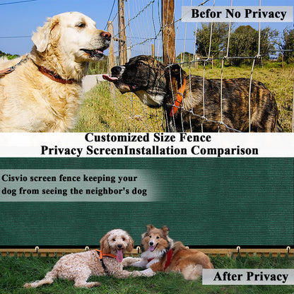 Custom Size Privacy Fence Screen 90% Blockage Fence Cover Windscreen Heavy Duty 170 GSM for Patio,Yard Backyard, Balcony, Pool Deck and Outdoor Spaces Dark Green (We Make Custom Size)