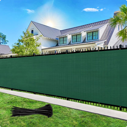 Custom Size Privacy Fence Screen 90% Blockage Fence Cover Windscreen Heavy Duty 170 GSM for Patio,Yard Backyard, Balcony, Pool Deck and Outdoor Spaces Dark Green (We Make Custom Size)