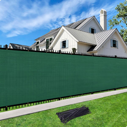 Custom Size Privacy Fence Screen 90% Blockage Fence Cover Windscreen Heavy Duty 170 GSM for Patio,Yard Backyard, Balcony, Pool Deck and Outdoor Spaces Dark Green (We Make Custom Size)