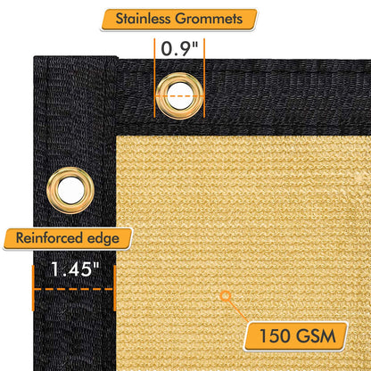 Privacy Screen Fence 96% Blockage Heavy Duty Protective Covering Mesh Fencing for Outdoor Patio Lawn Garden Balcony Sand