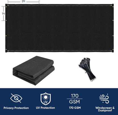 Cisvio Fence Privacy Screen Heavy Duty 170 GSM Black