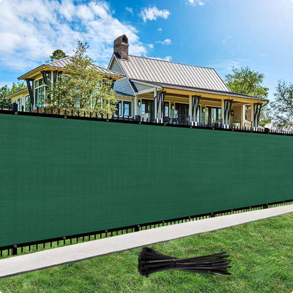 Custom Size Privacy Fence Screen 90% Blockage Fence Cover Windscreen Heavy Duty 170 GSM for Patio,Yard Backyard, Balcony, Pool Deck and Outdoor Spaces Dark Green (We Make Custom Size)