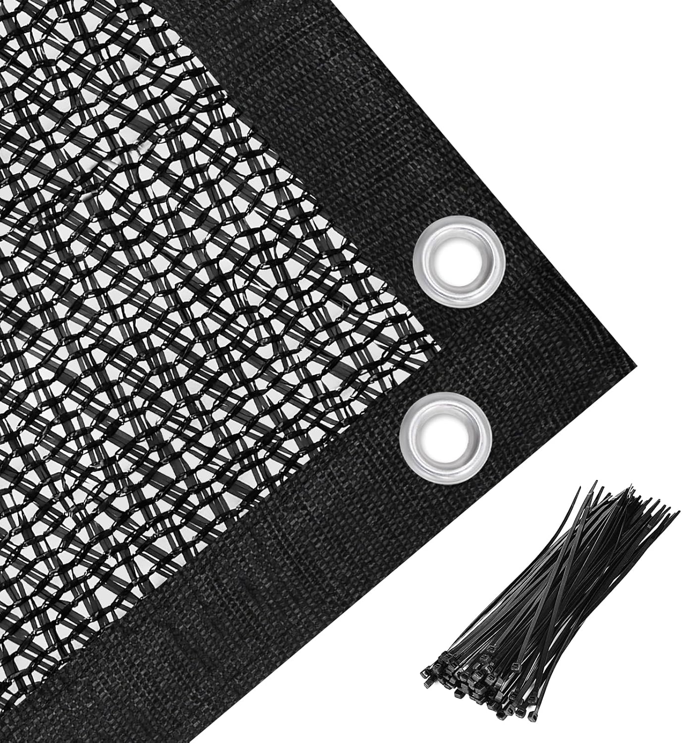 Cisvio 50% Black Shade Cloth, Resistant Garden Sun Shade Netting with Reinforced Grommets for Greenhouse, Plant Cover, Barn Kennel and Pergola Shade Cover