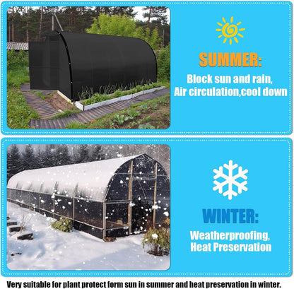 Cisvio 70% Black Shade Cloth, Resistant Garden Sun Shade Netting Durable Mesh Tarp with Reinforced Grommets for Greenhouse, Plant Cover, Barn Kennel