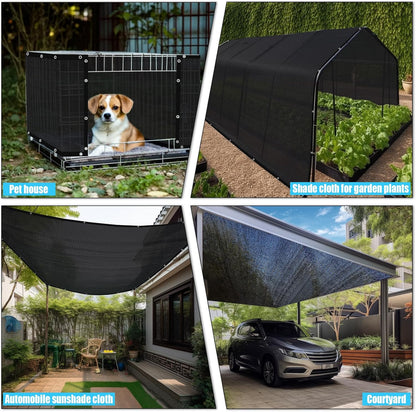 Cisvio 70% Black Shade Cloth, Resistant Garden Sun Shade Netting Durable Mesh Tarp with Reinforced Grommets for Greenhouse, Plant Cover, Barn Kennel