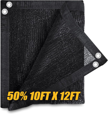 Cisvio 50% Black Shade Cloth, Resistant Garden Sun Shade Netting with Reinforced Grommets for Greenhouse, Plant Cover, Barn Kennel and Pergola Shade Cover