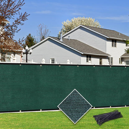 Custom Size Privacy Fence Screen 90% Blockage Fence Cover Windscreen Heavy Duty 170 GSM for Patio,Yard Backyard, Balcony, Pool Deck and Outdoor Spaces Dark Green (We Make Custom Size)