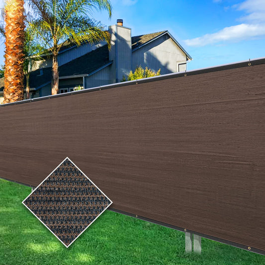 Privacy Screen Fence 96% Blockage Heavy Duty Protective Covering Mesh Fencing for Outdoor Patio Lawn Garden Balcony Dark Brown