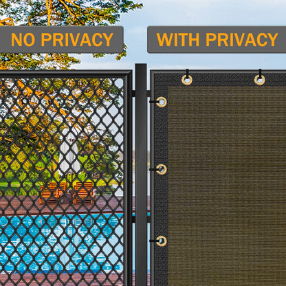 Privacy Screen Fence 96% Blockage Heavy Duty Protective Covering Mesh Fencing for Outdoor Patio Lawn Garden Balcony Dark Brown